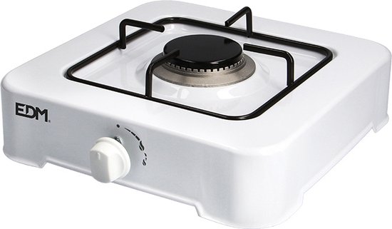 EDM 1-Pits Gaskooktoestel - Camping - Wit - 30 x 30 x 10 cm van EDM