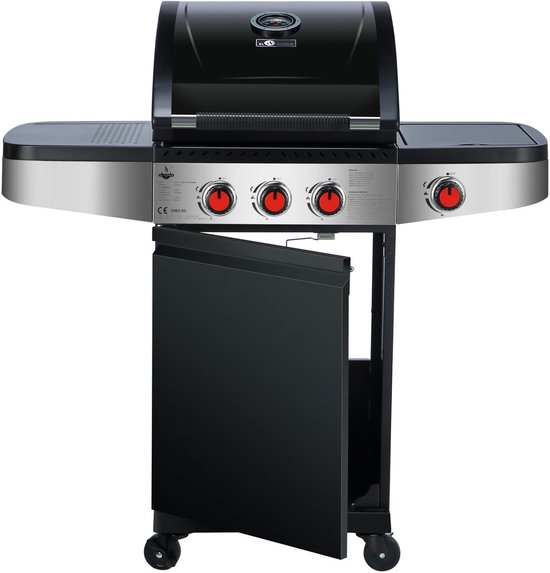 El Fuego Houston 3.1 - Gasbarbecue - Gas bbq - 3 branders - 1 zijbrander - Kleur zwart - Grilloppervlak 42x48 cm van Merkloos