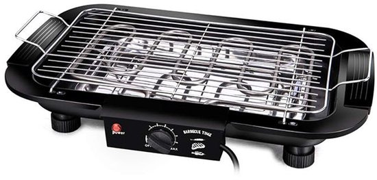 Elektrische barbecuegrill - met draaibare grill - 2000 watt - Tafelmodel barbecue - Rookvrije barbecue voor thuis - Anti-aanbak grillpan - Grillen & bakken - Worstgrill - Barbecue - Geschikt voor binnen - Metaal - Zwart