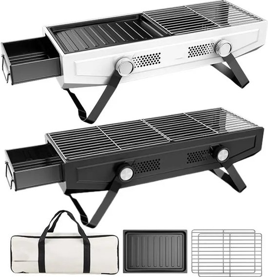 Elektrische BBQ - Grill Roosteren - Houtskool - Rundvlees - Vis - Camping Barbecue - BBQ - Draagbaar - Buiten - Kamperen van Merkloos