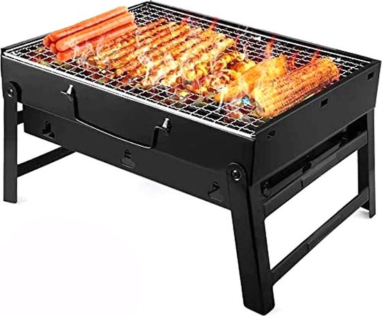 Elektrische BBQ - Grill Roosteren - Rundvlees - Vis - Kip - Vlees - Voor Outdoor - Camping Barbecue - BBQ - Buiten - Kamperen - Zwart van Merkloos