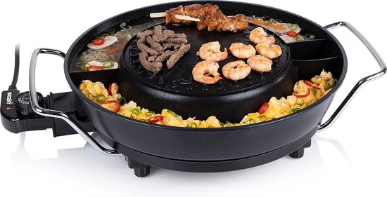 Elektrische Kookpot en Koreaanse Grill Set - Hot pot en grill - Vier-in-één - Voor vier personen - Elektrische barbecue - 9131 model van Merkloos