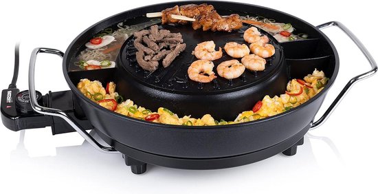 Elektrische Kookpot en Koreaanse Grill Set - Hot pot en grill - Vier-in-één - Voor vier personen - PZ-9131