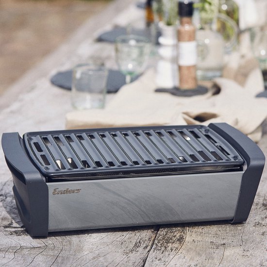 Enders Aurora Houtskool Tafel barbecue Grey - bbq - Grilloppervlak 37×25 cm - 4 Kg - van Merkloos
