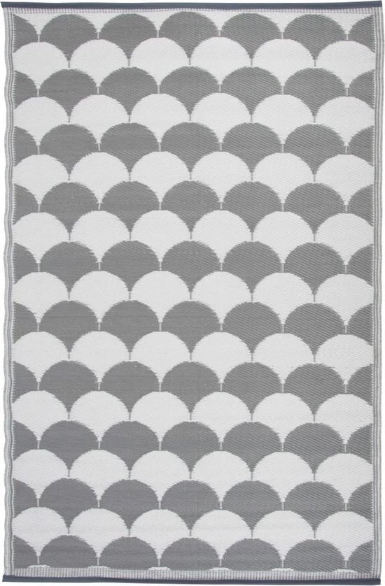 Esschert - Design - Buitenkleed - 180x121 - cm - grijs - en - wit - OC24