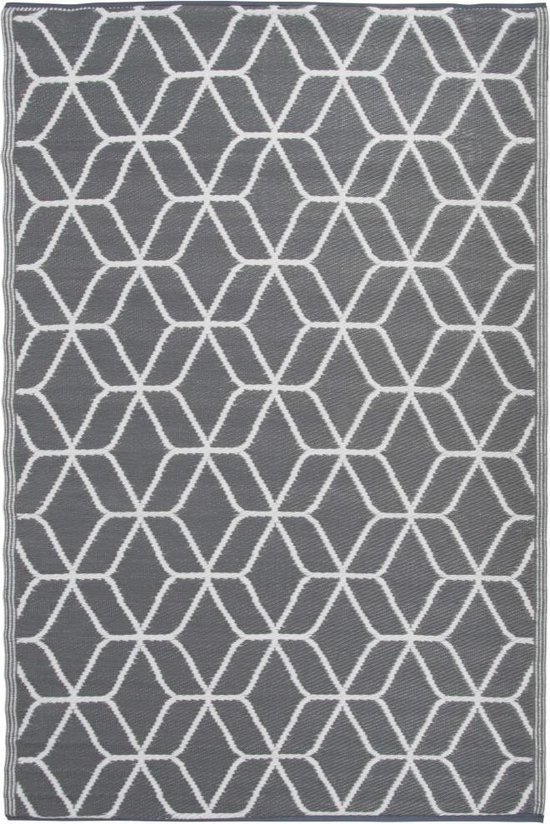 Esschert - Design - Buitenkleed - 180x121 - cm - grijs - en - wit - OC25 van Esschert Design