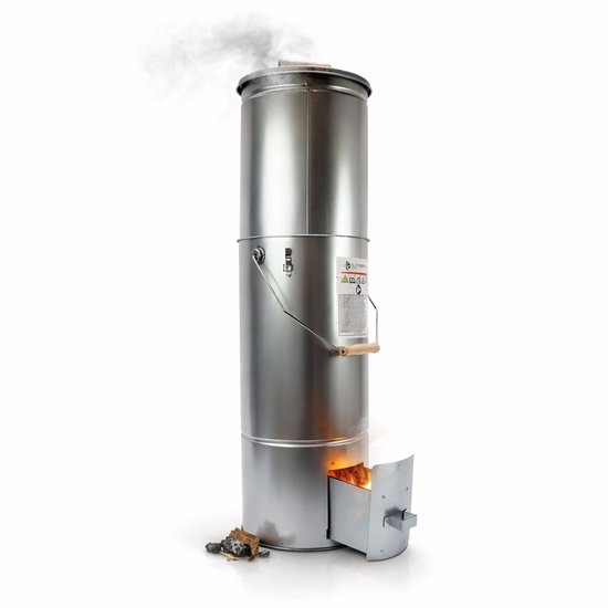 Eurocatch Telescopische Rookoven Rond 101 cm - Smoker voor Buiten met Thermometer en 10 Rookhaken - Verzinkt Metalen Rookkast / Rookton voor Vis, Vlees en BBQ Roken van Merkloos