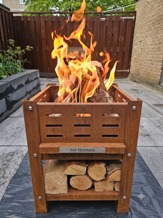 FAF Techniek FAF Slim - Barbecue en Vuurkorf - Cortenstaal - 40x40x50 cm