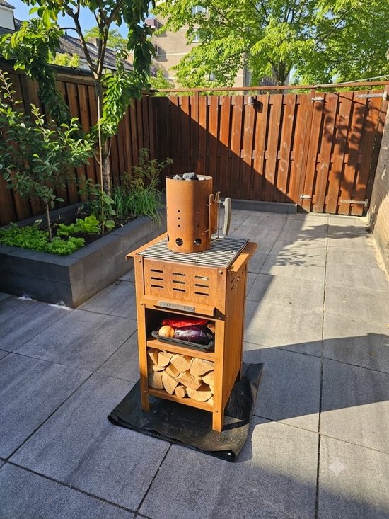 FAF Techniek FAF Tower - Buitenkeuken en Vuurzuil - Cortenstaal - 40x40x80 cm