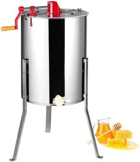 FIBILA Handmatige Honing Extractor - Honingslinger - Honing Centrifuge - Honing Voor Bijenteelt - Roestvrij Staal - Efficiënt Ontwerp - RVS van $
