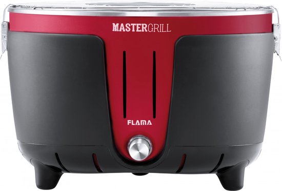 Flama 4006FL, Kamado-barbecue/grill, Houtskool (brandstof), 31 cm, Verrijdbaar, Raster, Zwart, Rood van Merkloos
