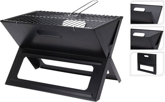Folding Portable Barbecue for use with Charcoal X-shaped 45 x 30 x 35 cm Iron van BBigrill