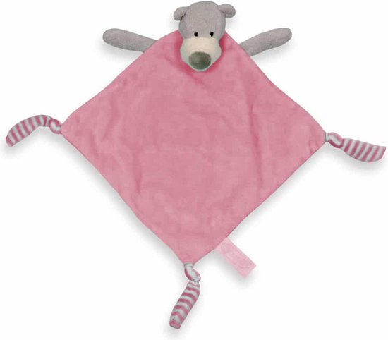 Funnies Beer Tutdoekje Roze 23 x 23 cm van Funnies