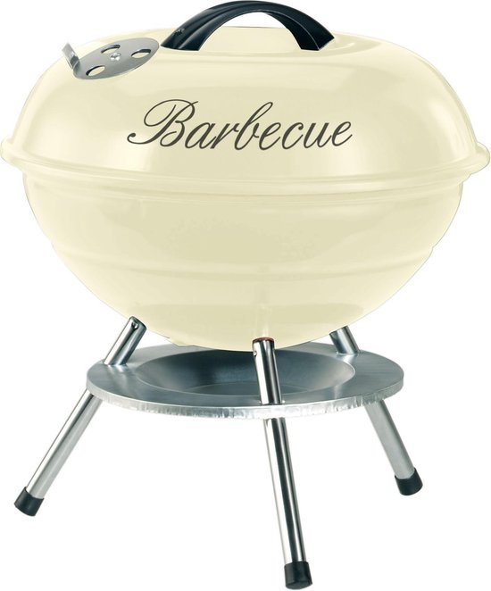 GARDEN GRILL - KOGELGRILL -TAFELMODEL- ROND 35 CM. - CREME - HOUTSKOOLBARBECUE van Garden Grill