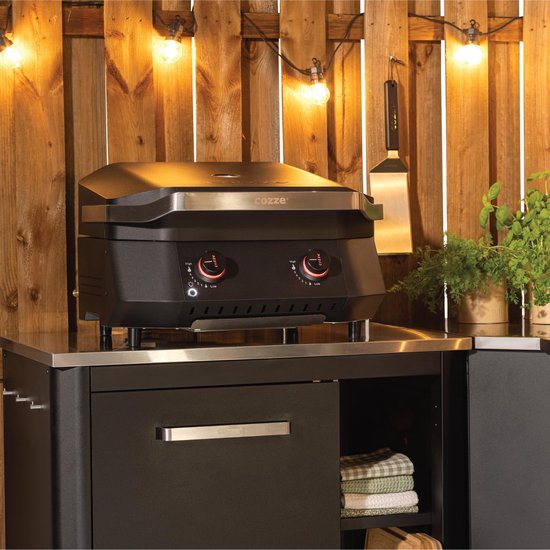 Gas Plancha Grill 61x65x44 cm – G-500 5kW BBQ met 2 U-vormige Branders, LED Ontsteking, Thermometer & 535x418 mm Grilloppervlak – HomebyNicole van Merkloos