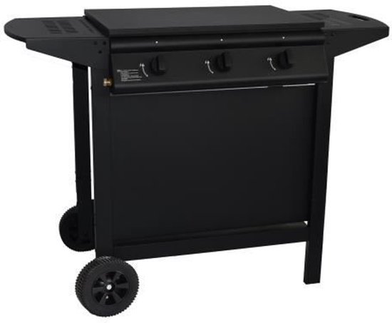 Gasbarbecue + bakplaat - GRILL GARDEN - Zwart - 3 branders - Met beschermkap - Piëzo-elektrische ontsteking van Merkloos