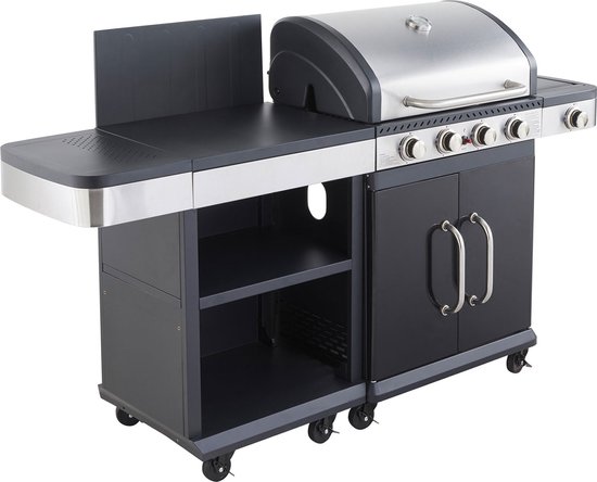 Gasbarbecue FIDGI 4 met dienblad van Merkloos