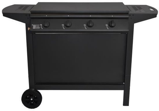 Gasbarbecue - GRILL GARDEN - Zwart - 4 branders - Met beschermkap - Piëzo-elektrische ontsteking van Merkloos