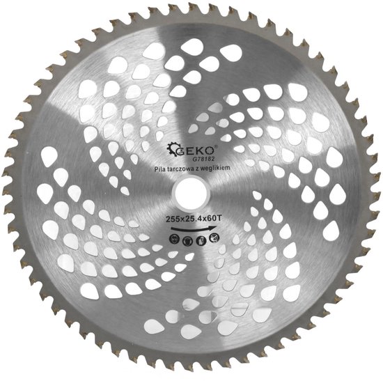 GEKO Mesblad voor bosmaaier - 60T - 255 mm - Speciaal staal van GEKO