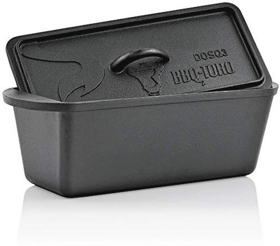 Gietijzeren Dutch Oven Broodbakpan 3,0 liter - Preseasoned Kookpan met Deksel voor Buiten en BBQ van Merkloos