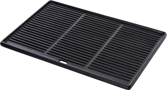 Gietijzeren Grillplaat Antraciet - Omkeerbaar Glad & Geribbeld Oppervlak - Geschikt voor Gas, Houtskool en Elektrische BBQ