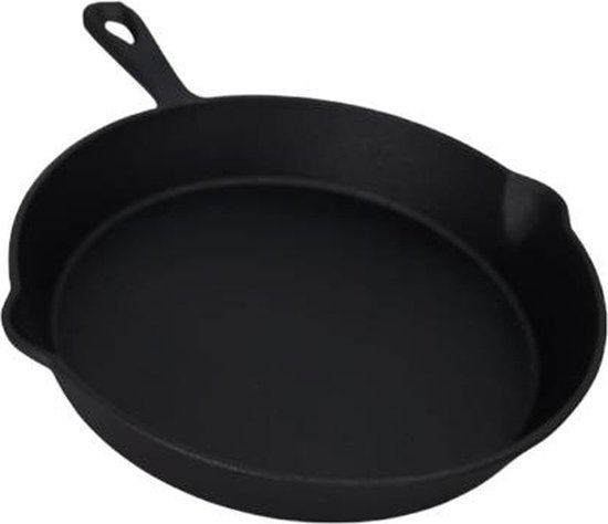 Gietijzeren pan - Skillet - 24,5cm - preseasoned van Merkloos