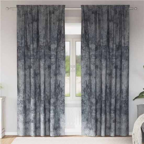 Gordijn met gordijnen 2 pcs Zilvergrijs 260 x 140 cm Fluweel van VidaXL