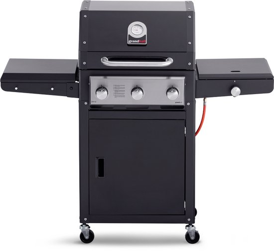 Grandhall Xenon 3 - Gasbarbecue - met Zijbrander en Gasdrukregelaar van Grandhall