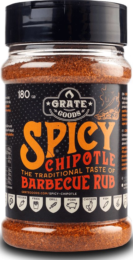 Grate Goods Spicy Chipotle BBQ Rub 180 gr van Grate Goods
