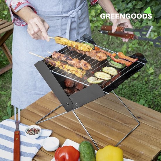 GREENGOODS - Mini Barbecue - BBQ - Opvouwbare BBQ - Barbecue Houtskool - BBQ Draagbaar van GREENGOODS