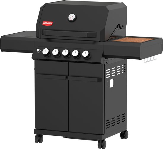 Grill Guru Burner 3 - Gasbarbecue - 2x hoofdbrander - 1x Infrarood - 1x zijbrander - 1x achterbrander - Zwart van Merkloos
