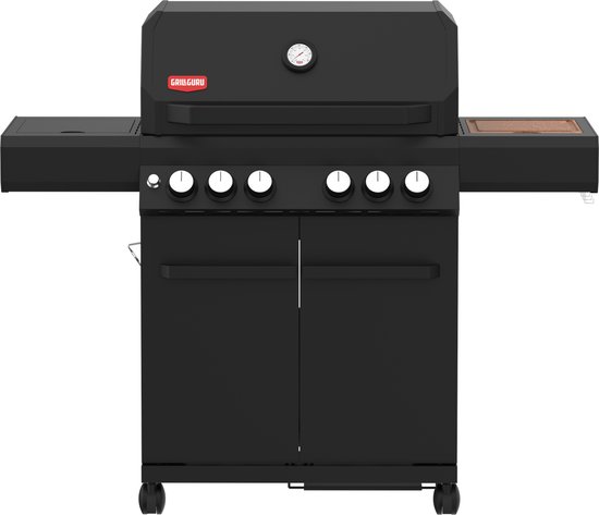 Grill Guru Burner 4 - Gasbarbecue - 3x hoofdbrander - 1x infrarood - 1x zijbrander - 1x achterbrander - Zwart van Merkloos