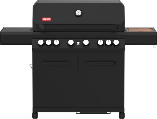 Grill Guru Burner 6 - Gasbarbecue - 4x hoofdbrander - 2x infrarood - 1x zijbrander - 1x achterbrander -Zwart van Merkloos