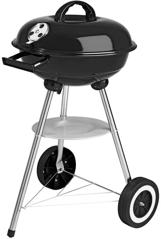 Grillmeister Houtskool Barbecue - B 48 x H 84 x D 52 cm - Grillvlak 44 cm - op Wielen van GRILLMEISTER