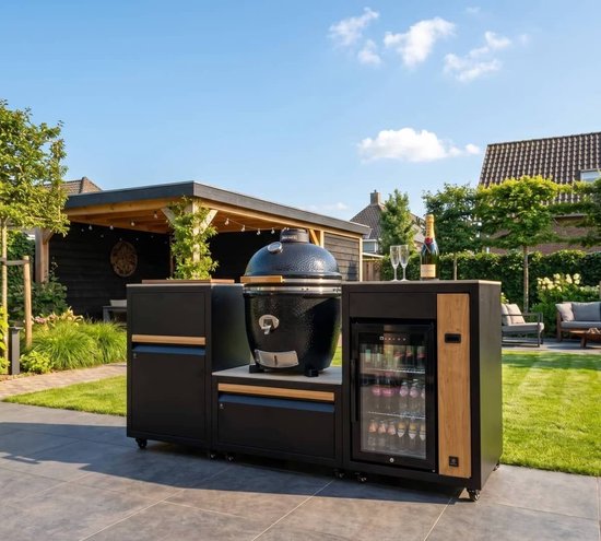 GRILLNEST BUITENKEUKEN SET 363 - IVORY WHITE - KAMADO MONOLITH ONE.55 - FRIDGE