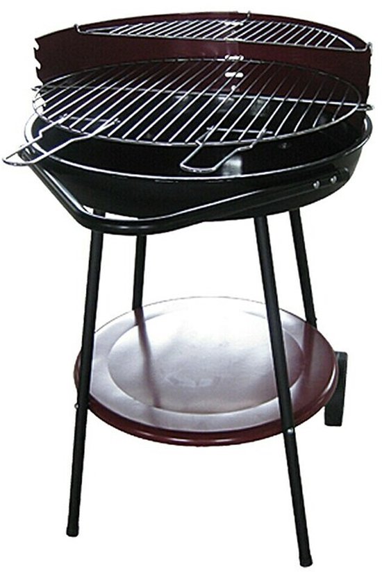 Grillstar Houtskoolbarbecue Arizona – Ø 48,5 cm – Met Wielen & Zijtafel van Merkloos