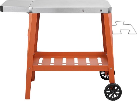 Grillwagen Buiten - Pizzaoven Tafel - Buiten Koken - Roestvrijstalen Aanrecht - 952 x 508 x 80 cm - Zilver