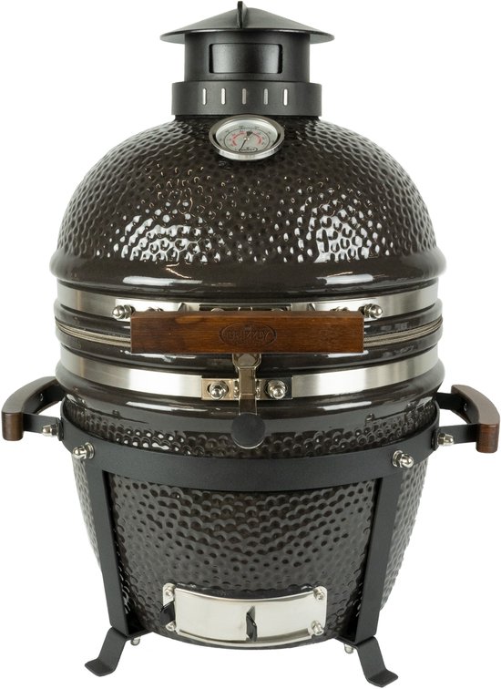 Grizzly Grills Kamado Elite Compact – Ø33 cm / Ø13inch – Houtskoolbarbecue - Kamado - compleet met platesetter en aspook van Merkloos