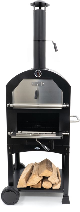 HEAT Pizzaoven Ovnhus - Houtgestookte Pizzaoven - Met Barbecue Grill - Makkelijk te Verplaatsen - 50x36x160 cm van Merkloos