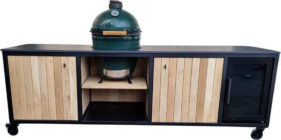 Heavenly Garden - Elements Large - Buitenkeuken - Staal - BBQ Cooler - Eikenhout - 273cm van Heavenly Garden