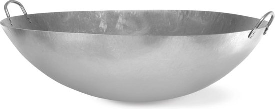 HENDI Grote wokpan – Plaatstaal – 710 mm – Met grepen – Geschikt voor Green Fire barbecues van Merkloos