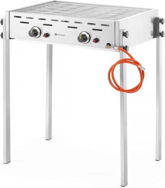 HENDI Roast-Master Pro gasbarbecue – 11,6kW – 2 branders – 790x560x900 mm – roestvast staal