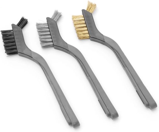 HENDI Set smalle grillborstels – staal, koper en nylon – 178 mm – 3 stuks van Hendi