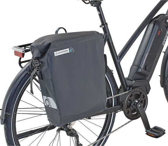 HikeMeister ® Prophete Roll top E bike Luxe waterdichte enkele 20 liter fietstas – zwart – met reflectie veiligheid – 100% Waterdicht met schouderriem van Hikemeister