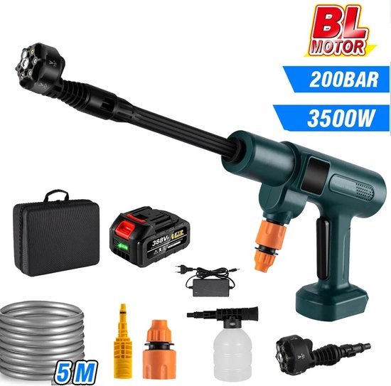 Hogedrukreiniger - Hogedrukreinigers - 6 In 1 - Accu - Hogedrukspuit - Hogedrukreiniger Accessoires - 200bar van MaxxGarden