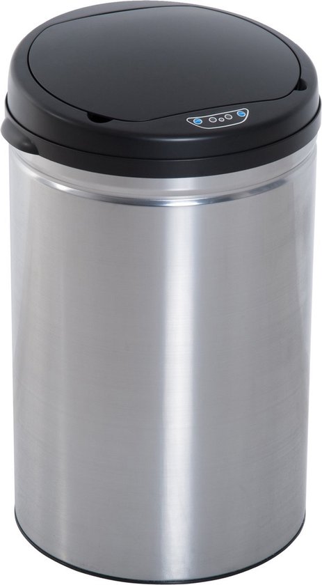 HOMCOM Rvs automatisch vuilnisemmer afvalemmer IR-sensor binnenemmer rond 30 l 03-0026 van HOMCOM