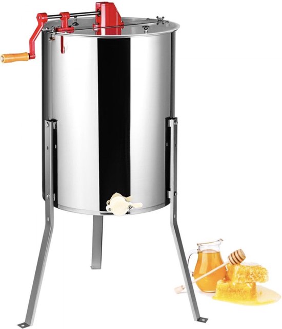 Honing - Extractor - Honing Extractor - Manueel - Honingslinger - 3 Frames - Honing centrifuge - Handmatig - Roestvrij Staal van Paardenkracht.
