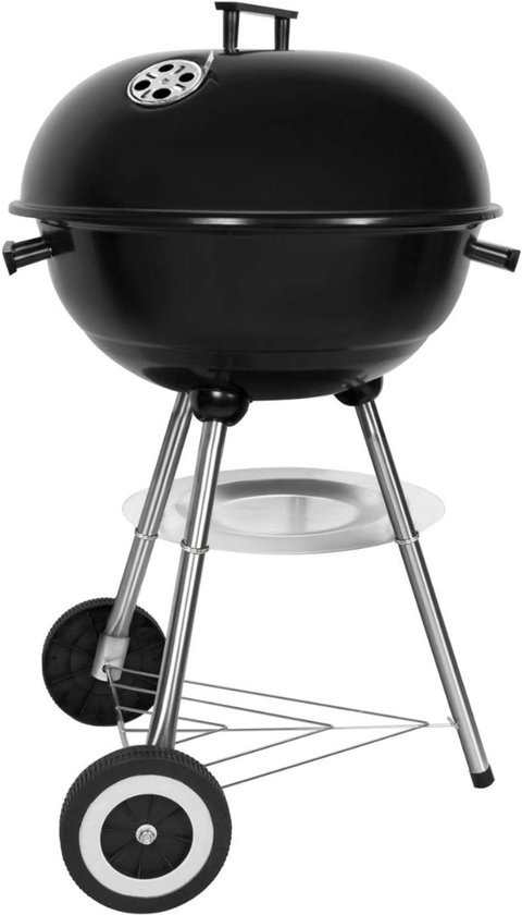 Houtskool Barbecue - Kogel Barbecue - Luxe BBQ - Met Wielen - Instelbaar - Met Deksel - Verplaatsbaar - Zwart