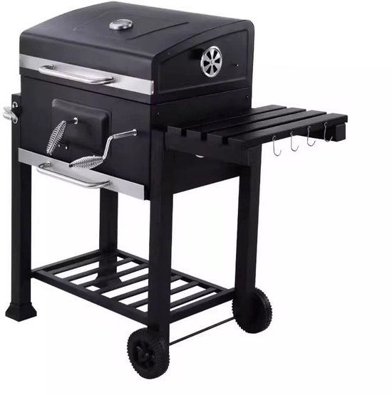 Houtskool Barbecue met Wielen – Grote Buiten BBQ Grill voor Tuin, Terras of Camping – Koudgewalst Staal – 113 x 45.7 x 108 cm