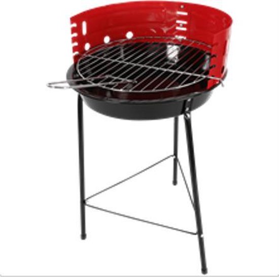 Houtskool Barbecue - Rond 33cm - Rood - BBQ van Merkloos